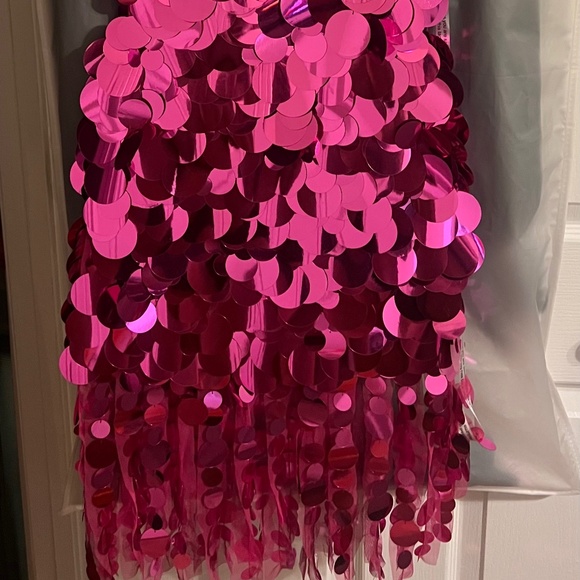 Nasty Gal Pink Disco Sequin Dress, US 2 - Picture 3 of 4